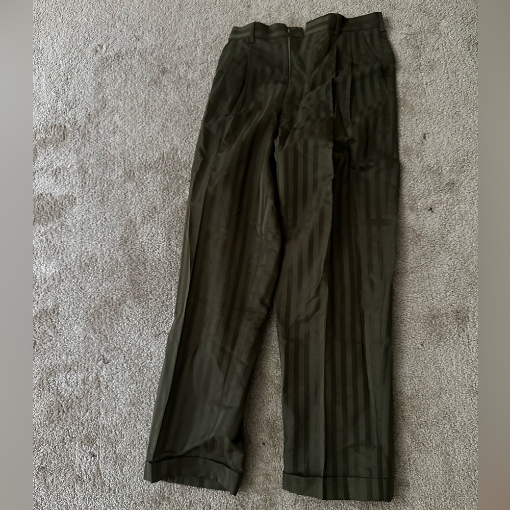 Army Green Stripe Slacks